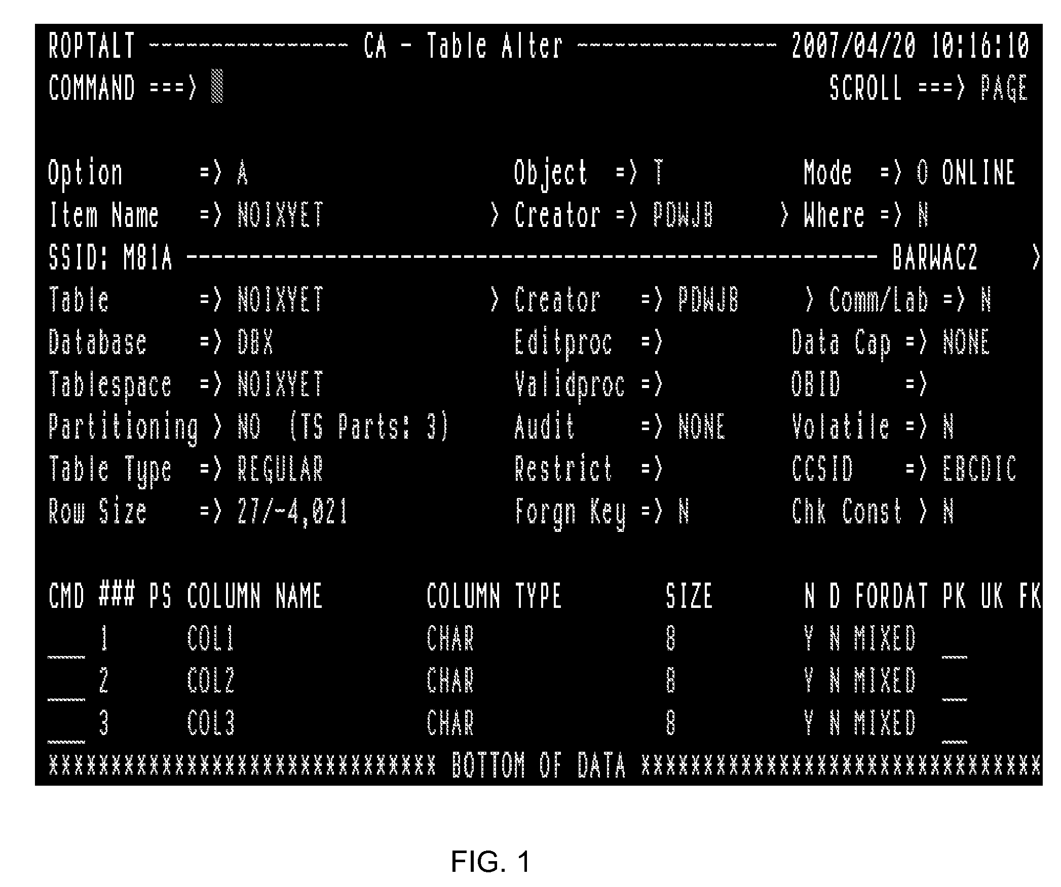 Method and apparatus to facilitate the creating and altering of index objects on tables