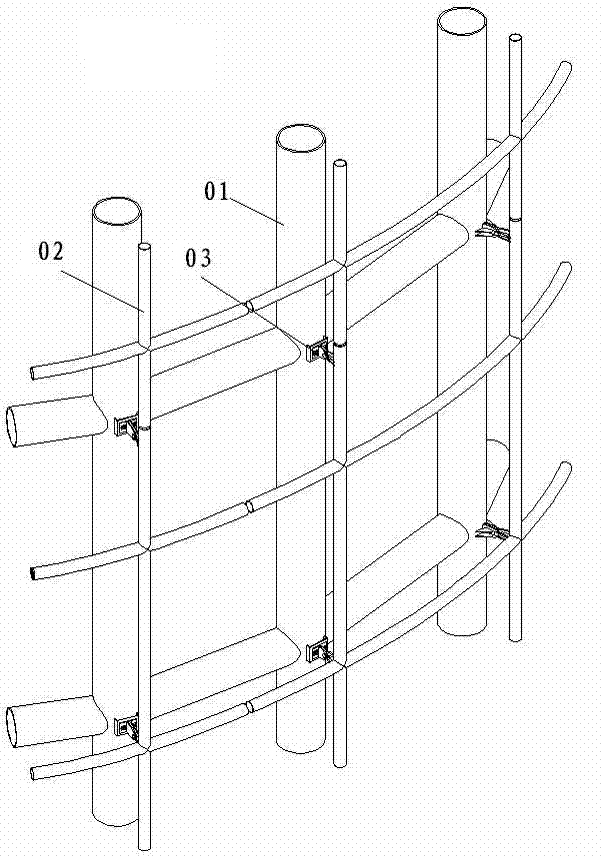 Large-grid non-mold molded welding metal curtain wall and forming process thereof