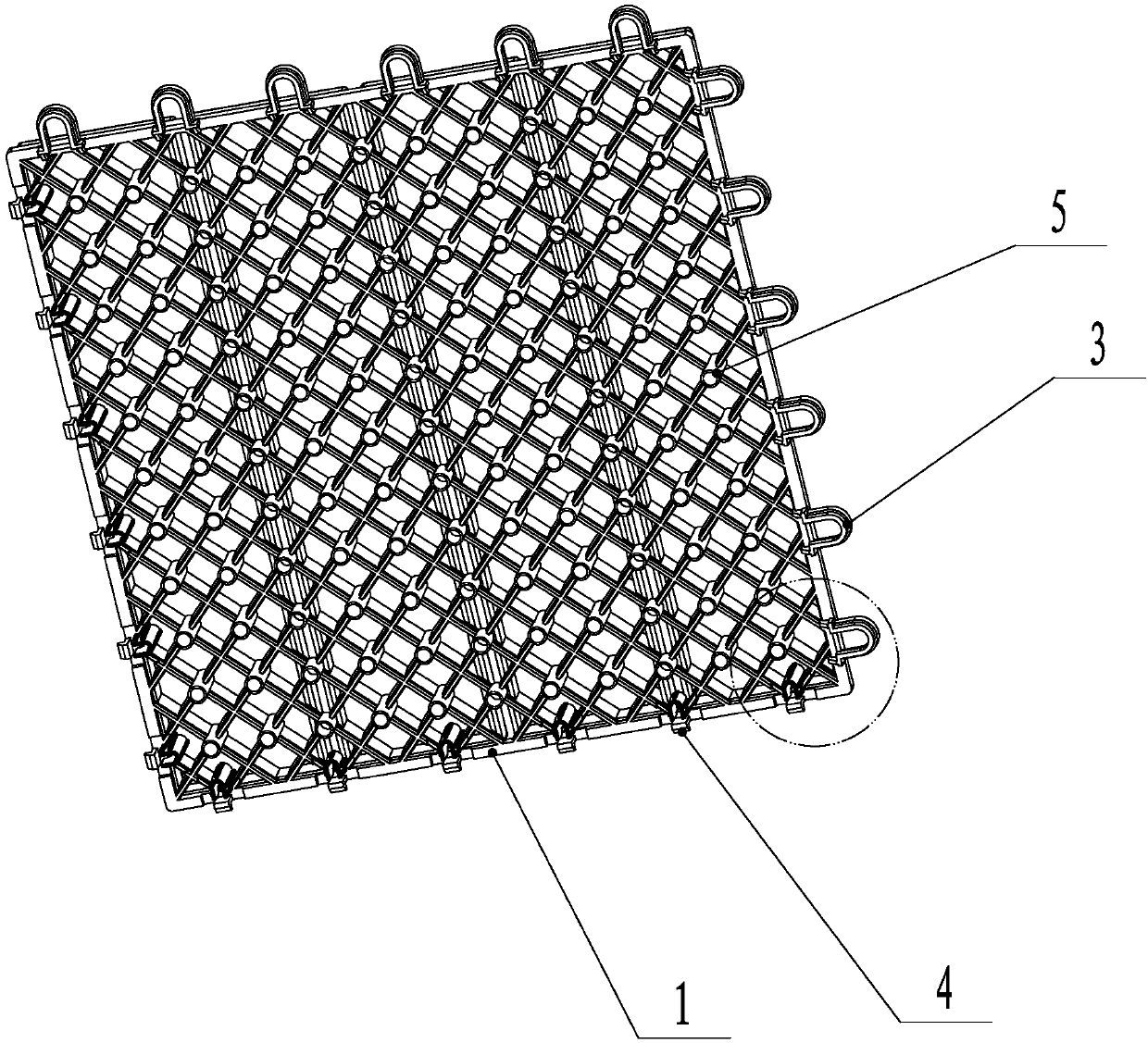 Supporting bottom frame structure of spliced floor