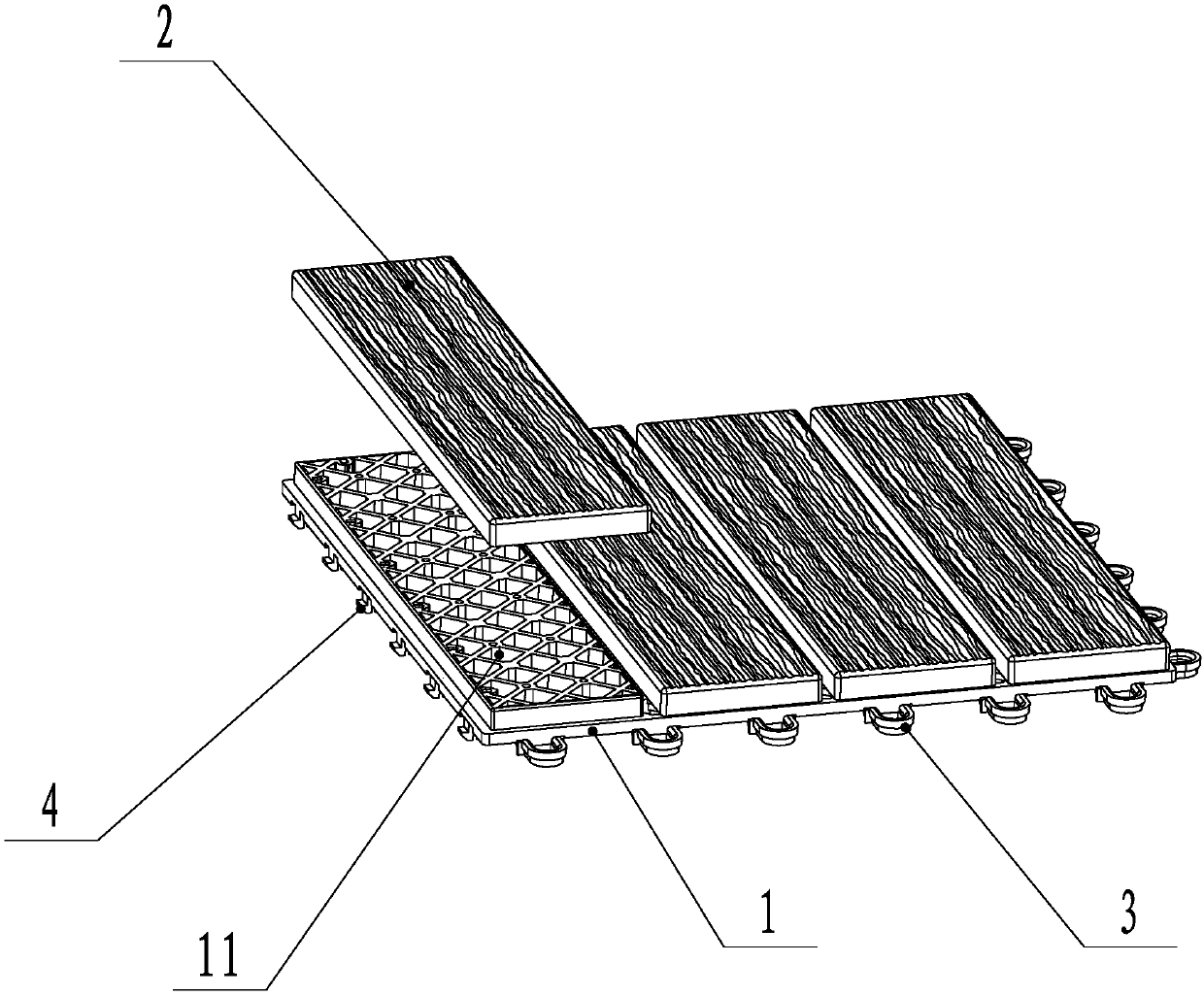 Supporting bottom frame structure of spliced floor