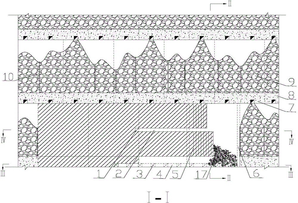 Pre-set space filling mining method without top column and bottom column