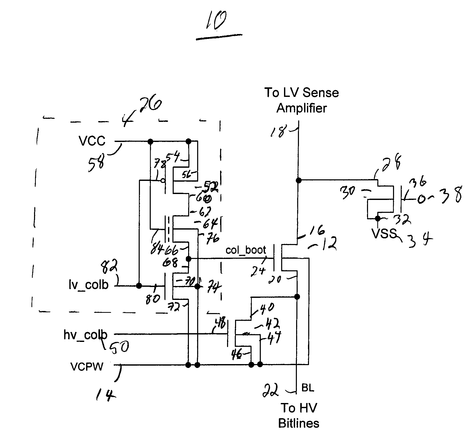 Low impedance column multiplexer circuit and method