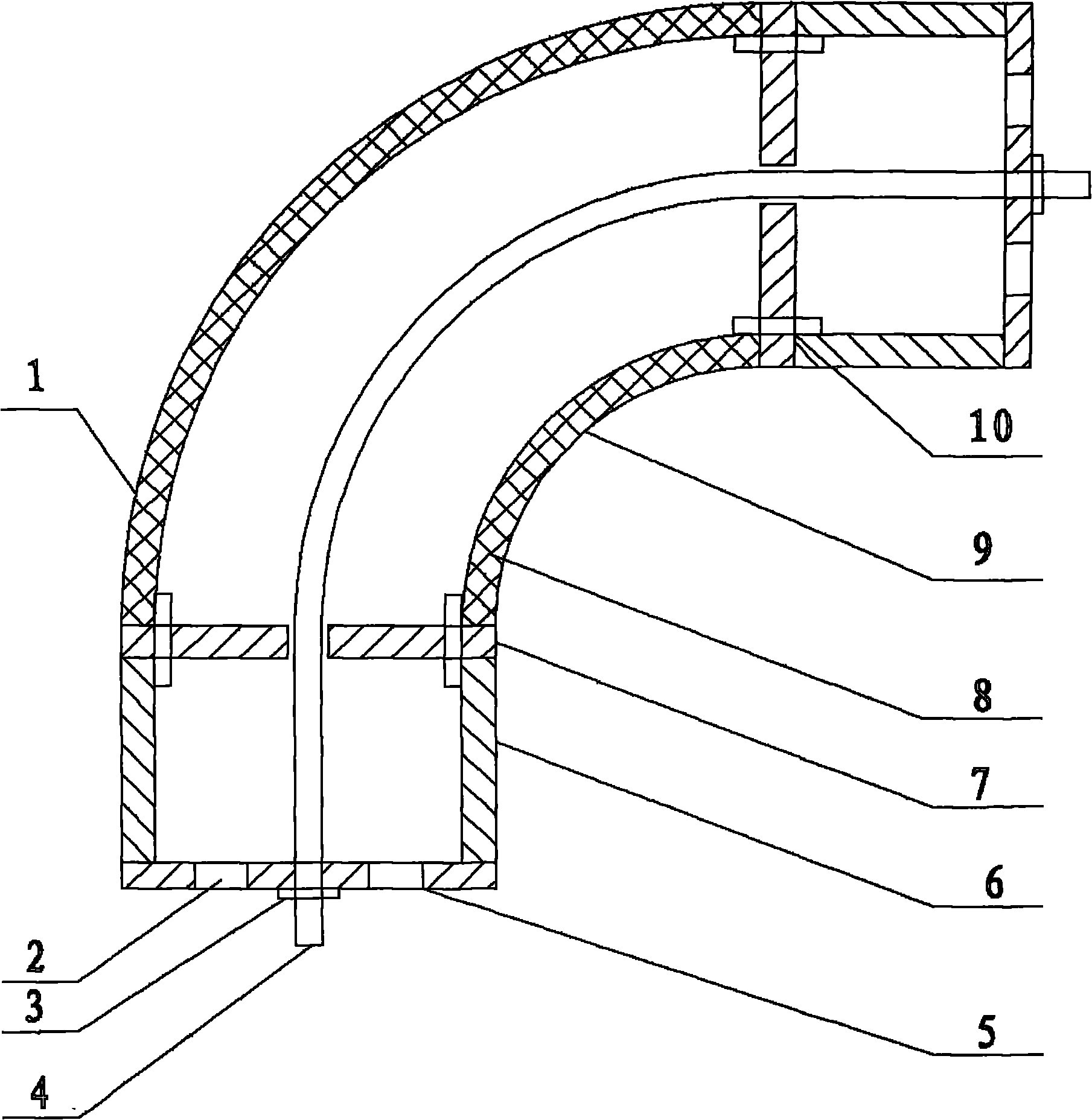 Glass reinforced plastic elbow die and manufacturing method thereof