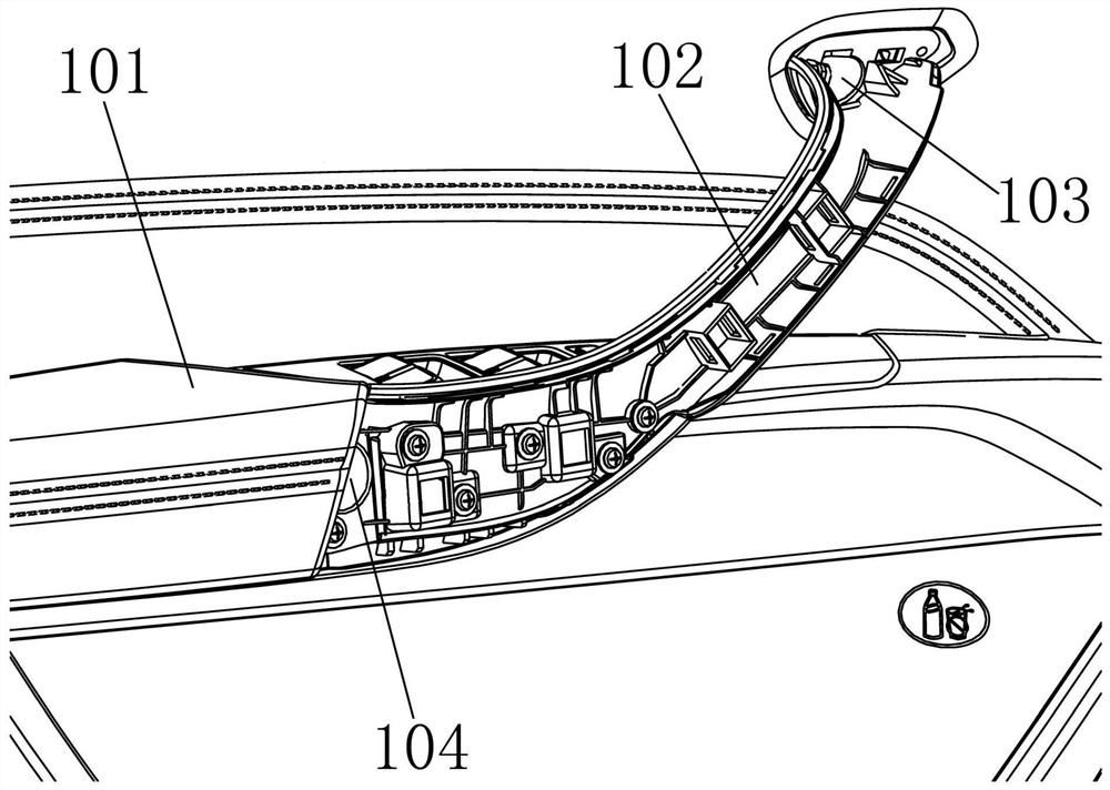 Integral type vehicle door vertical handrail and mounting structure thereof