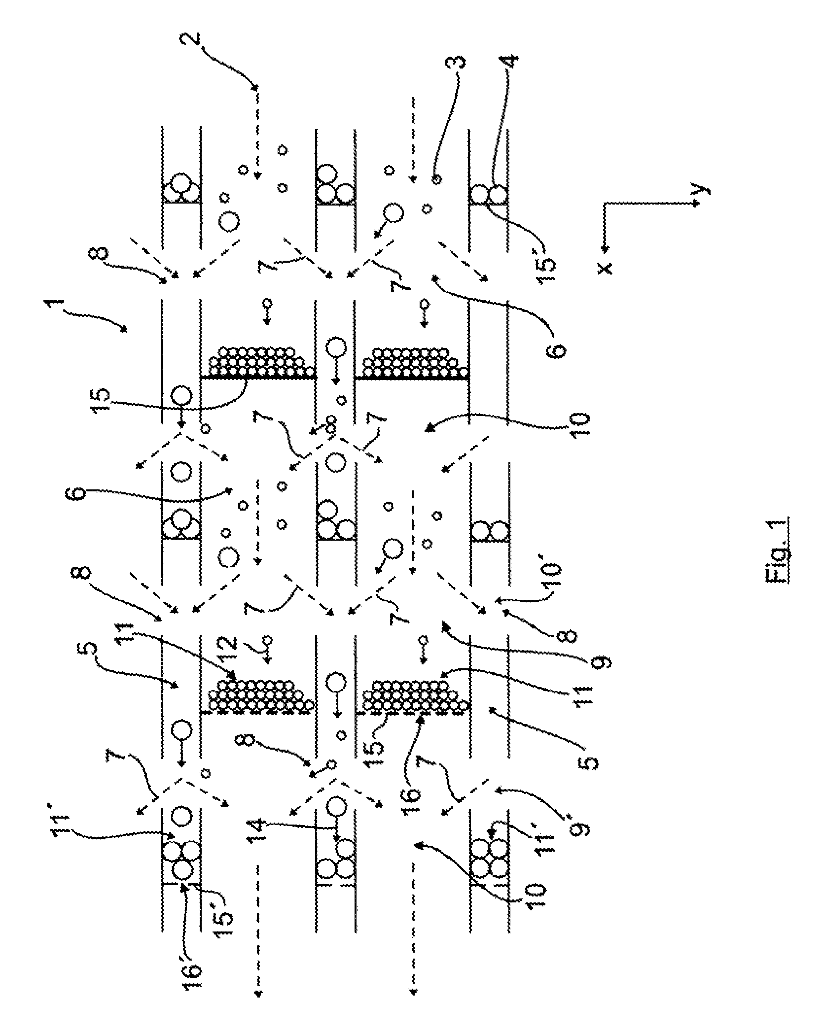 Particle separator and method for removing particles from an exhaust gas stream of an internal combustion engine