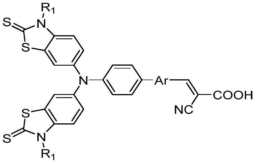 A kind of thiazolethione triphenylamine photosensitive dye and preparation method thereof