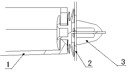 Clamping and connection structure of automobile door footboard and automobile body plate