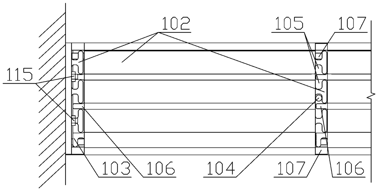 Slot assembly type hollow glass brick and construction method thereof