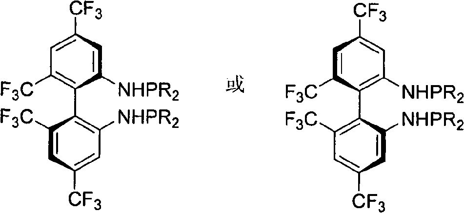 Phosphoramidite type diphosphine ligand, preparation method and application thereof