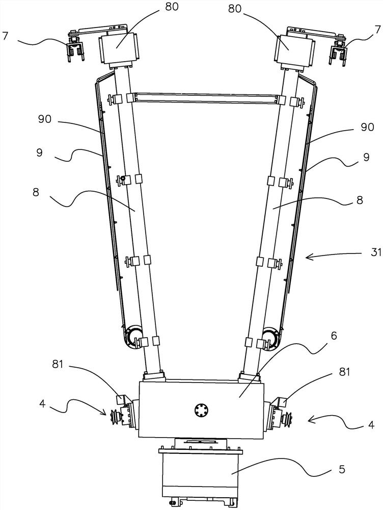 Substrate frame rotation driving device for continuous coating production line