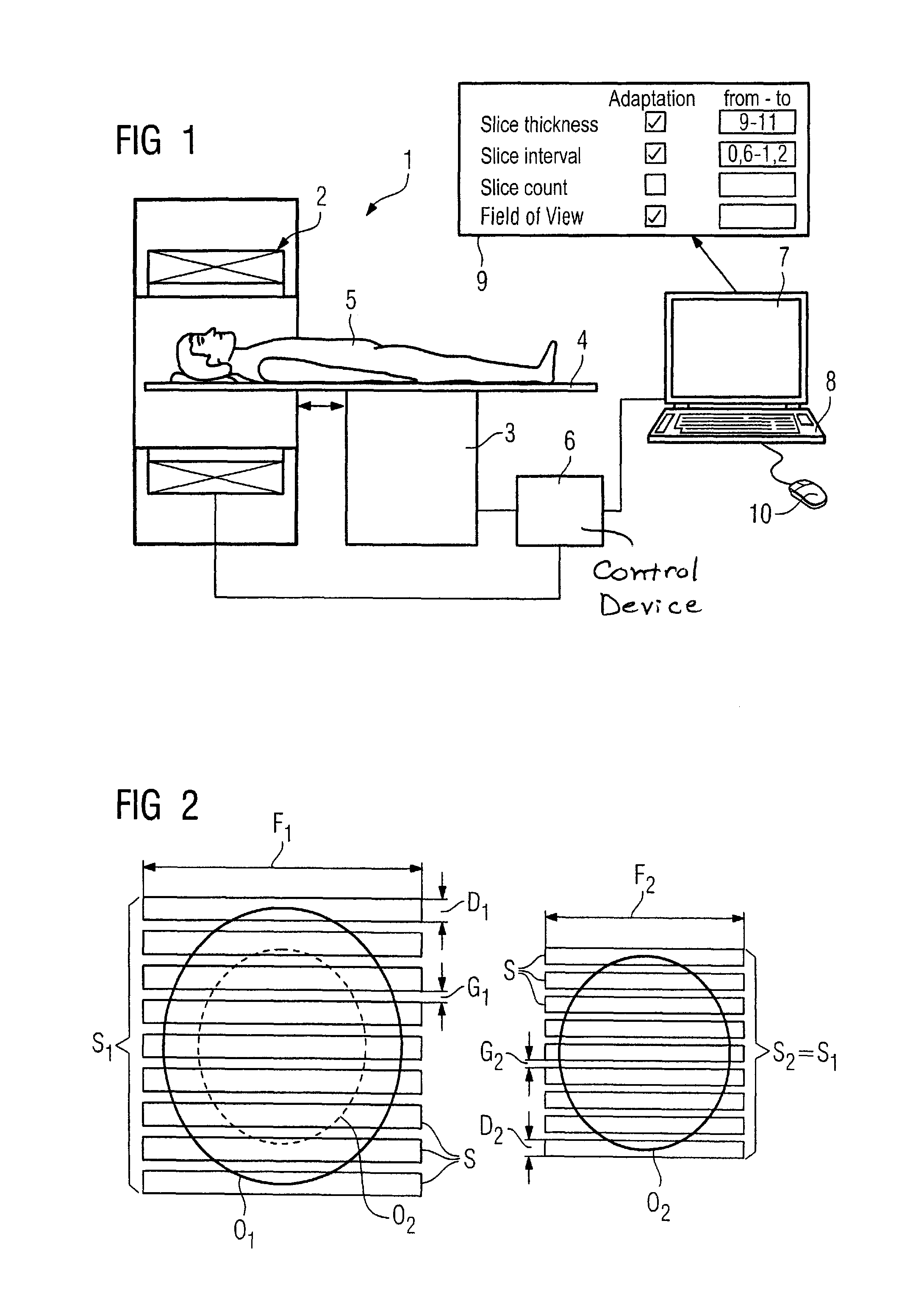 Method and apparatus for acquisition of magnetic resonance slice images of a subject