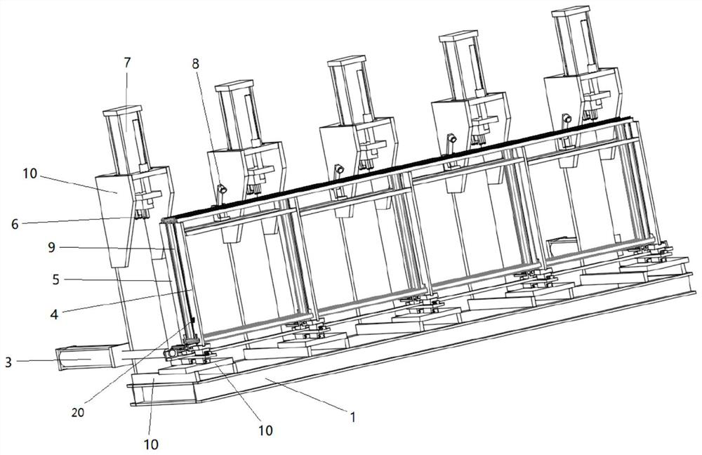 A sound barrier main girder keel riveting assembly device