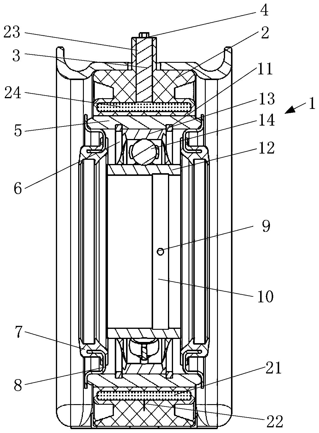 A drive shaft support assembly for a vehicle