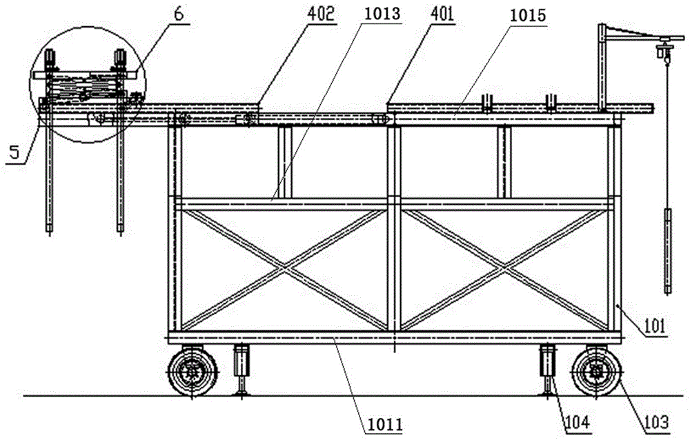 Door frame type multi-functional support trolley for tunnel
