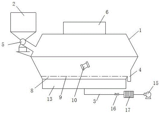 Automatic fluidized bed suspension material bin cleaning device