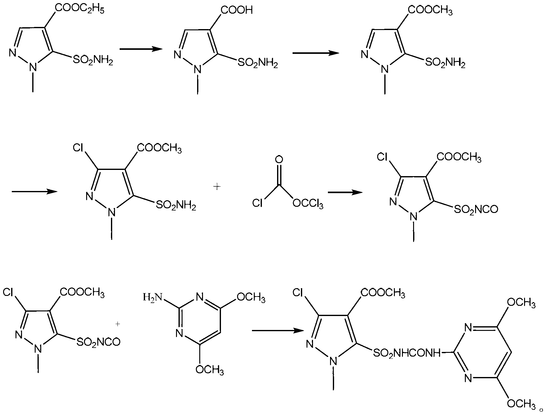 Preparation method of halosulfuron methyl