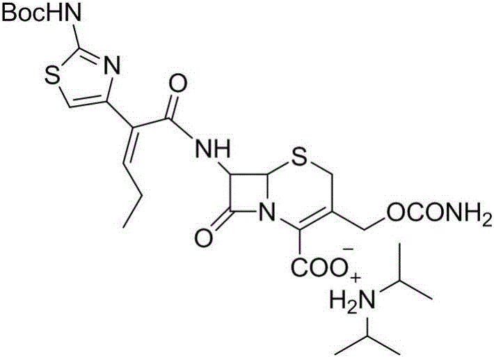 Synthesis and purification method of t-butyloxycarboryl cefcapene diisopropylammonium