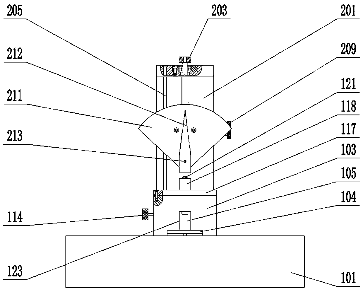 A semi-automatic tool measuring angle table device