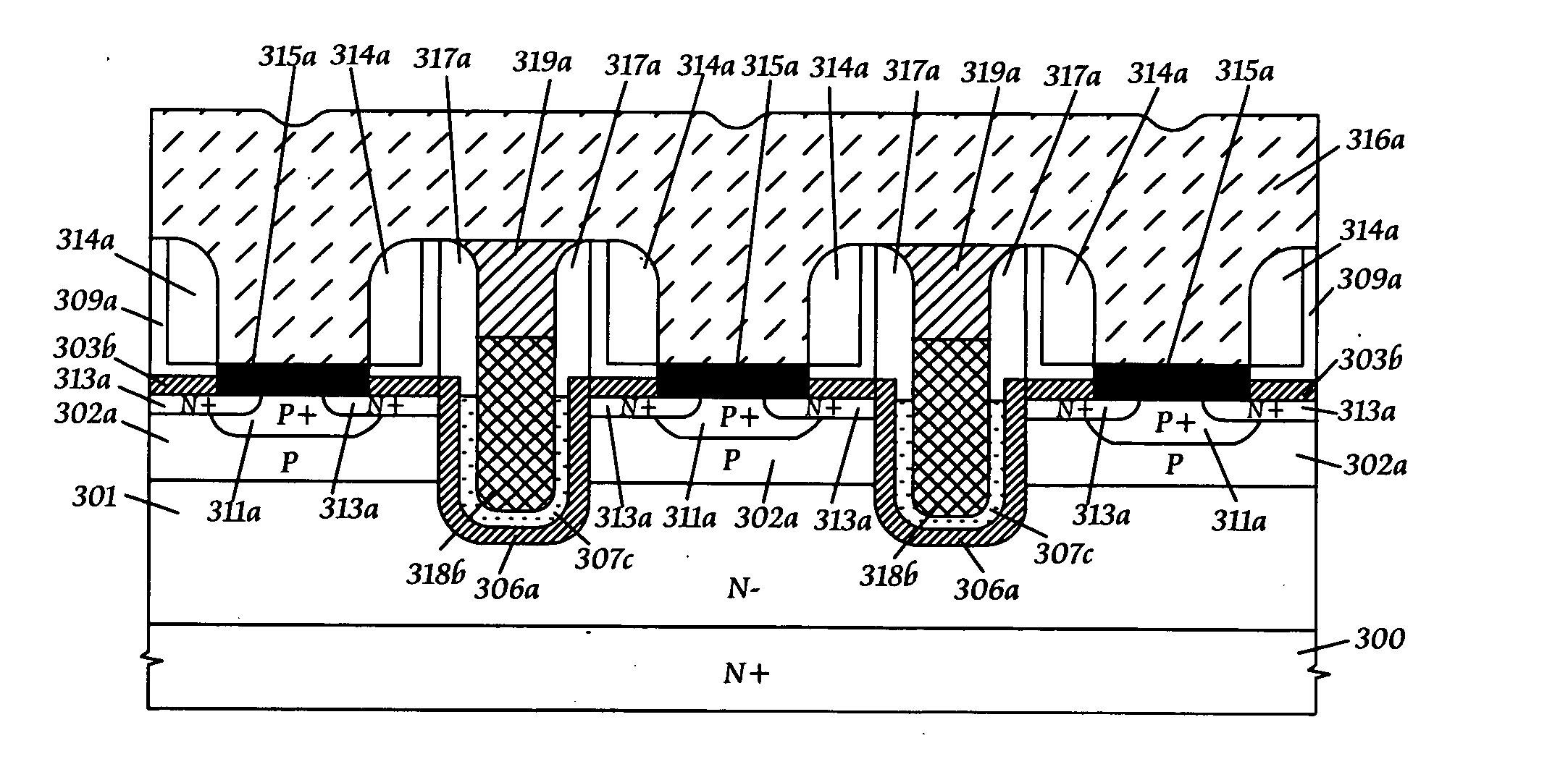 Self-aligned trench DMOS transistor structure and its manufacturing methods