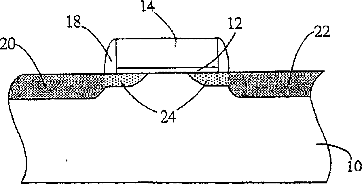 Method of forming light doped drain electrode using side wall polymer grid structure