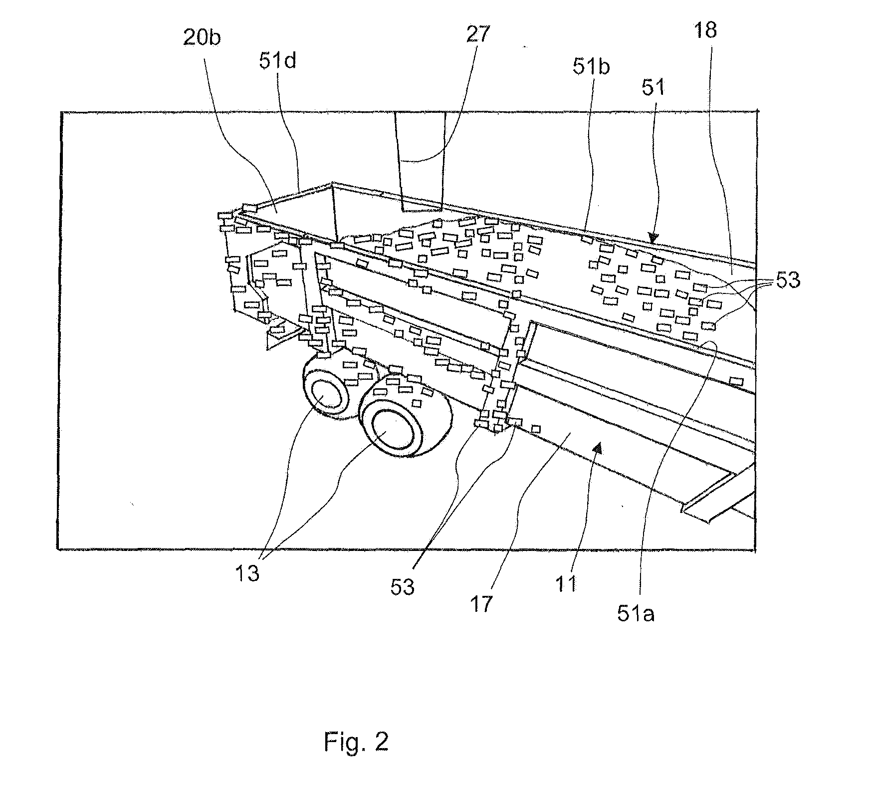 Filling degree gauge, agricultural vehicle with the gauge, and method of measuring and displaying residual filling potential of target area