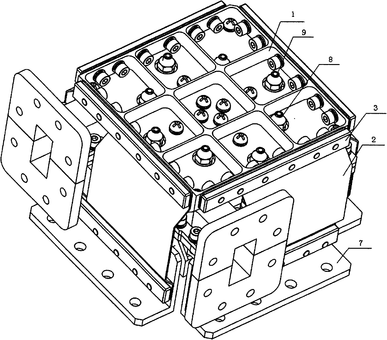 High-power corner cut filter with square cavity