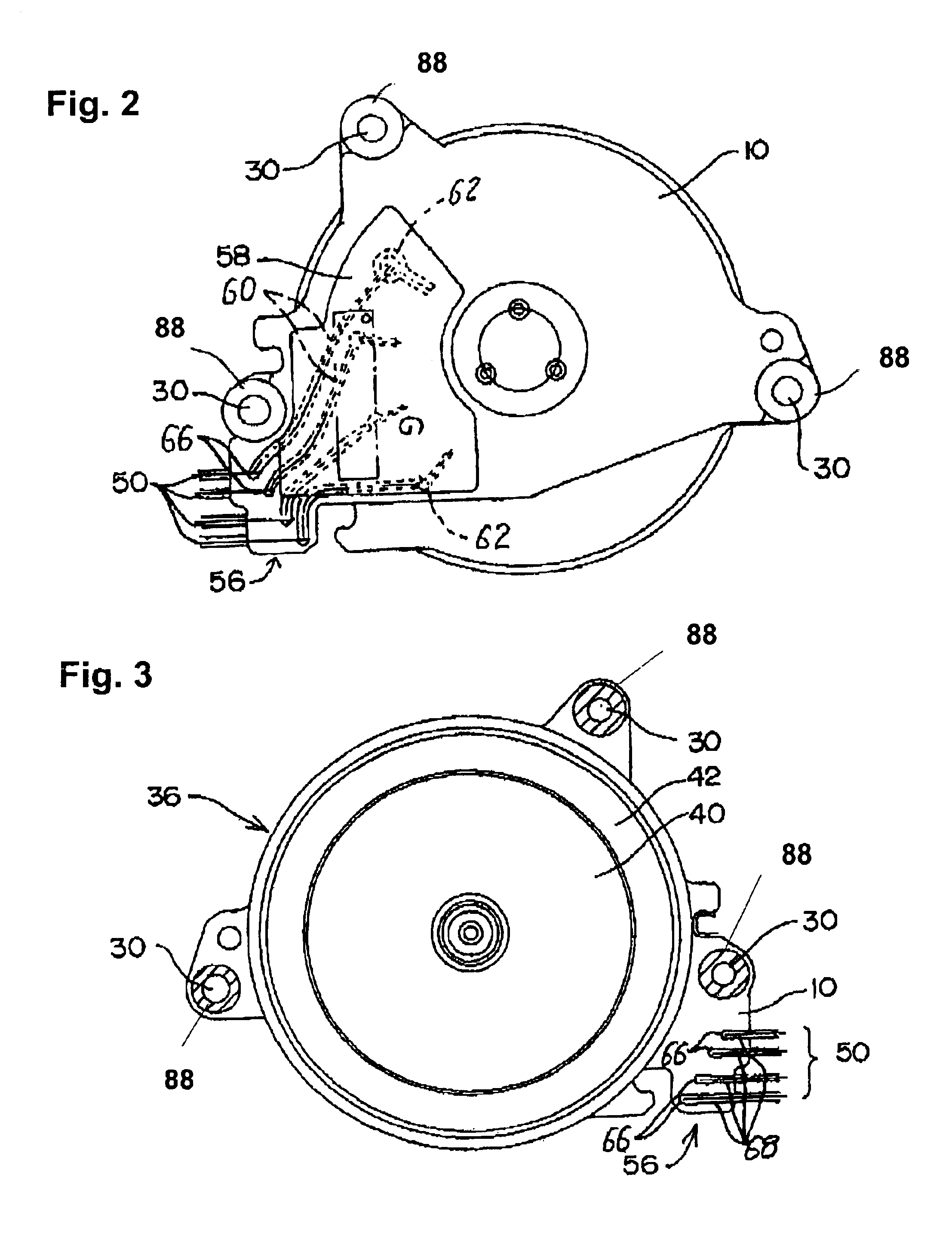 Motor with resin base plate