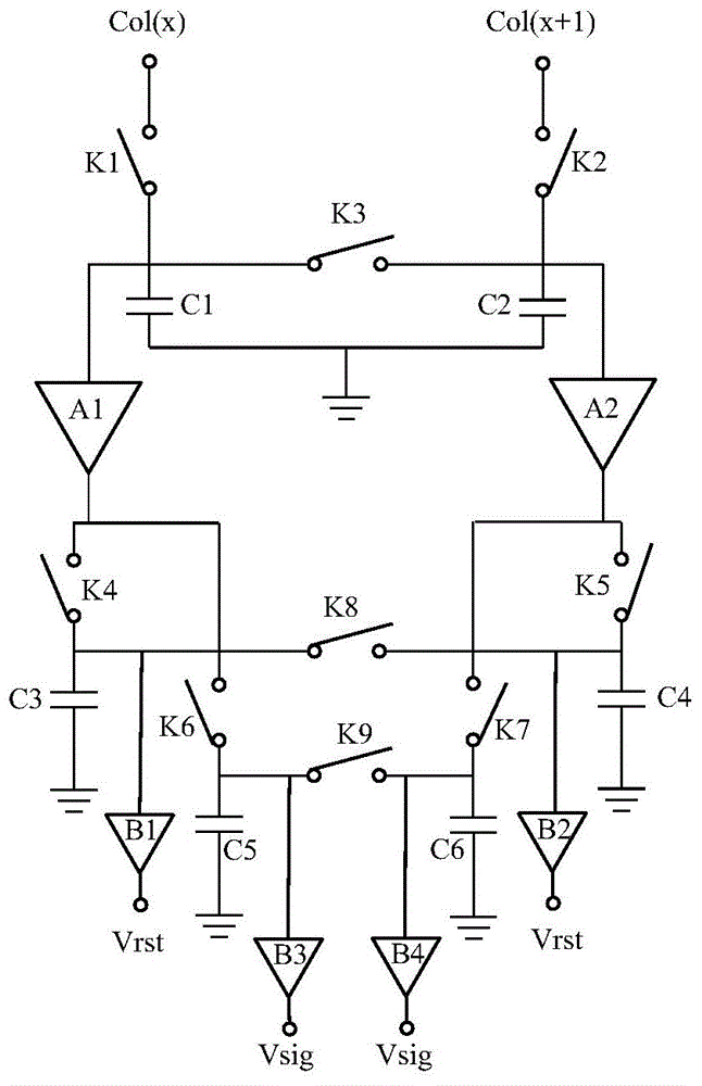 Pixel combination circuit in reading circuit and pixel combination implementation method of pixel combination circuit