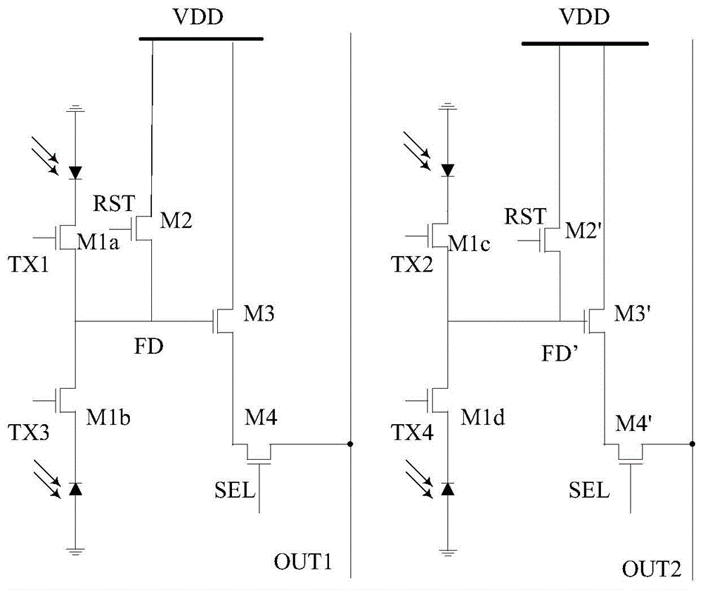 Pixel combination circuit in reading circuit and pixel combination implementation method of pixel combination circuit