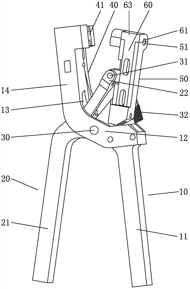 Connection hose assembly tongs of right-angle multi-way joint