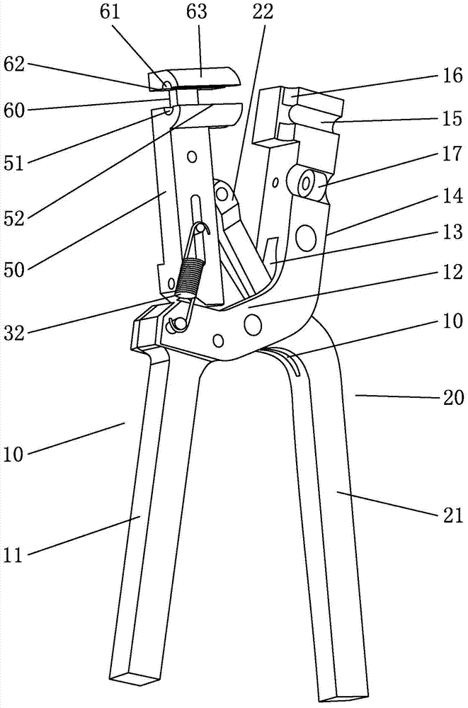 Connection hose assembly tongs of right-angle multi-way joint