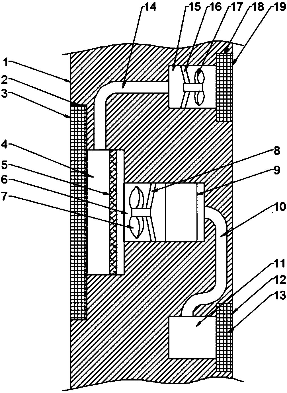 Household ventilating fan capable of realizing circulating filtration by utilizing indoor air