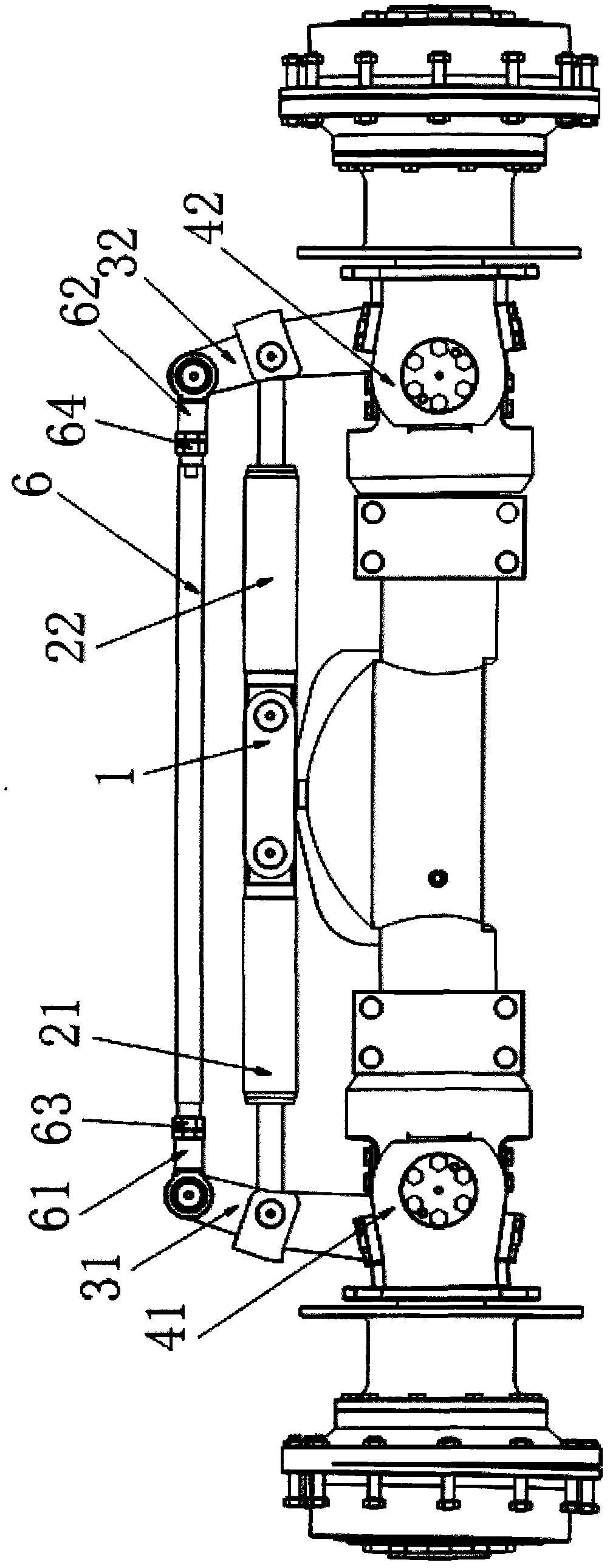 Veering driving assembly for rear axle rim tire