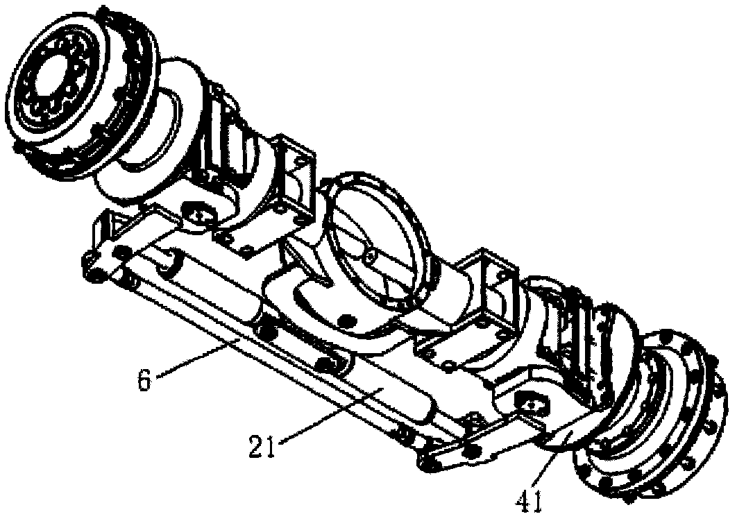 Veering driving assembly for rear axle rim tire