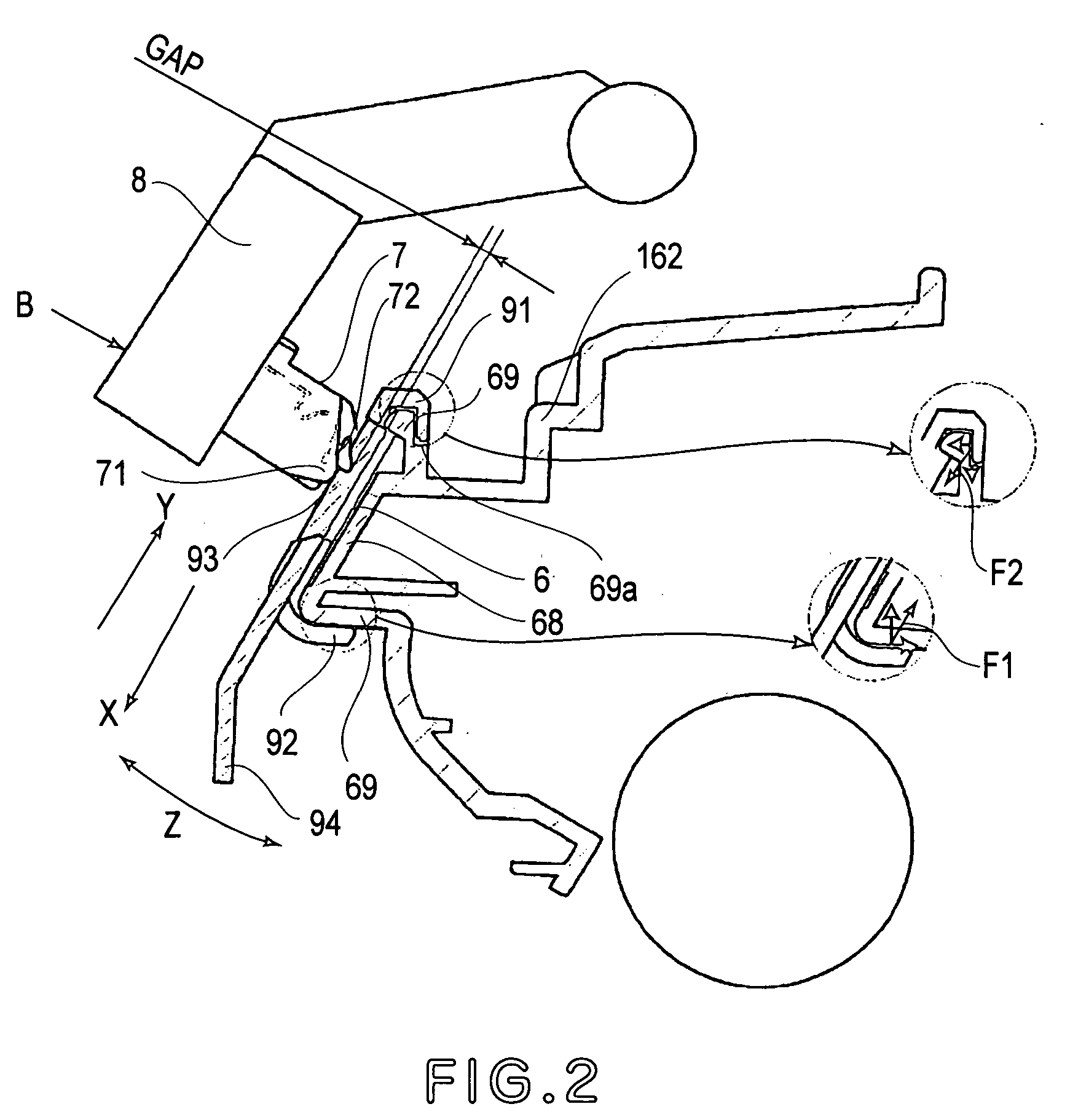 Image forming apparatus, unit mountable thereto and separating member