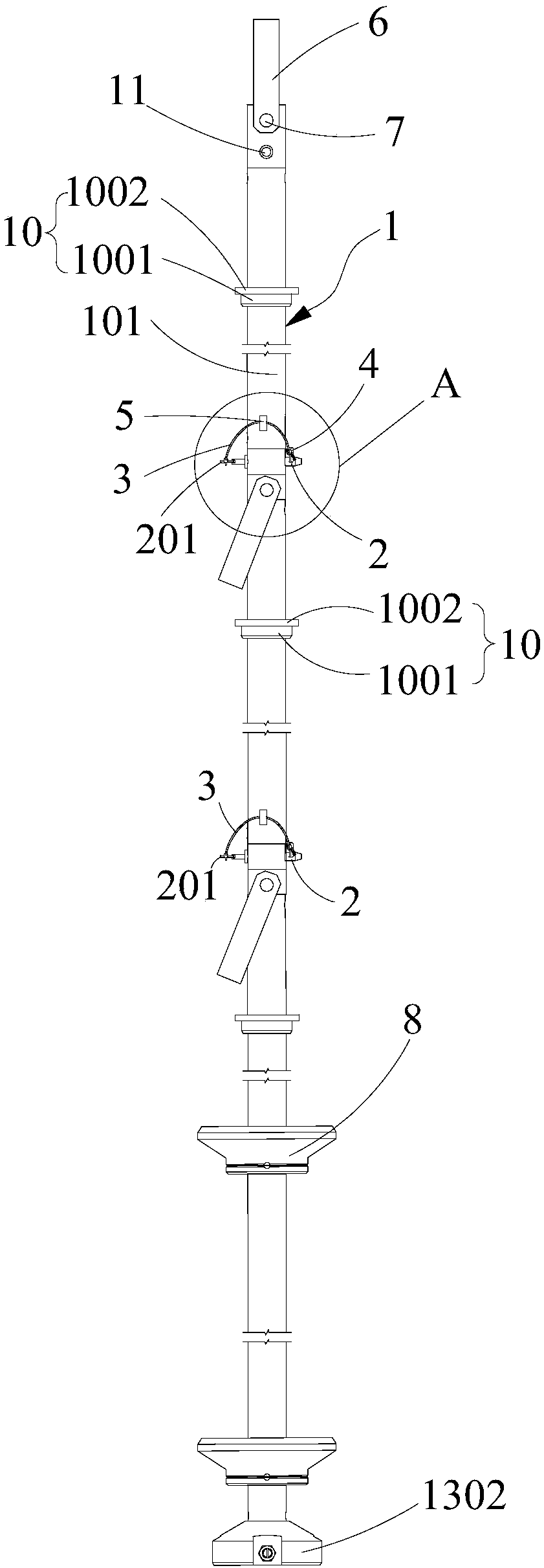 Auxiliary lifting device of frameworks in spent fuel pool of 1000 MW nuclear power plant