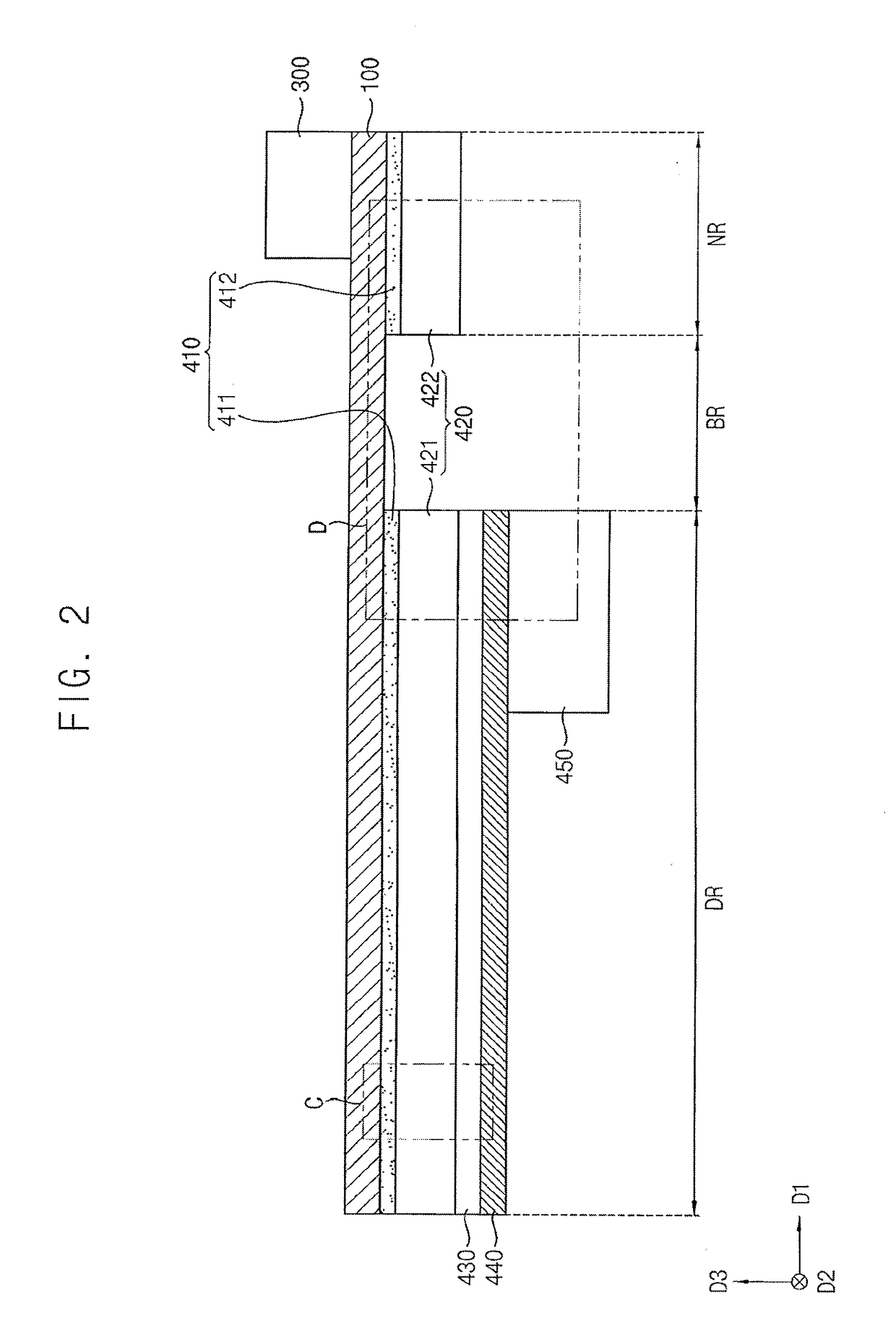 Display device having notched connection wiring