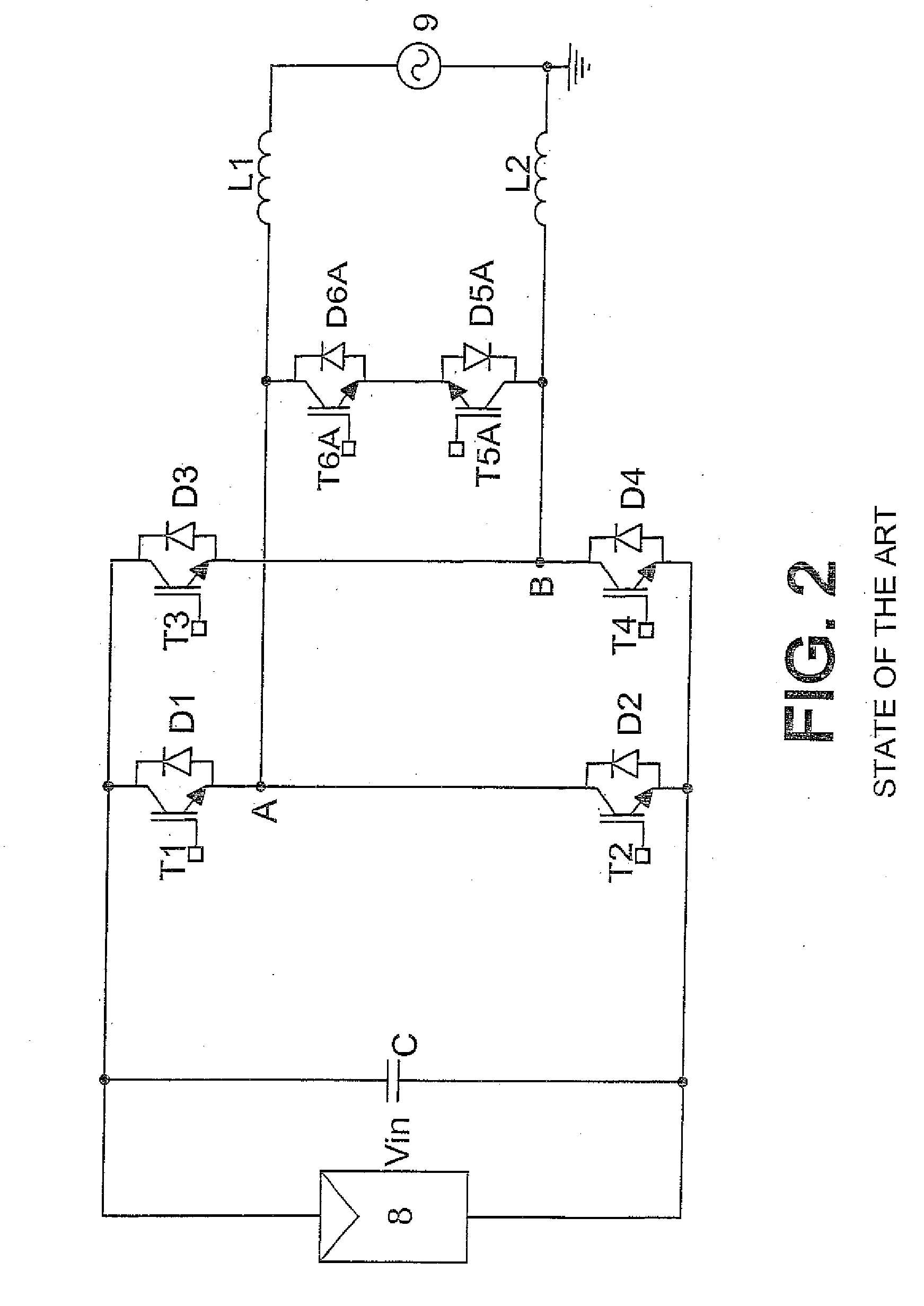 Single-phase inverter circuit to condition and transform direct current electric power into alternating current electric power