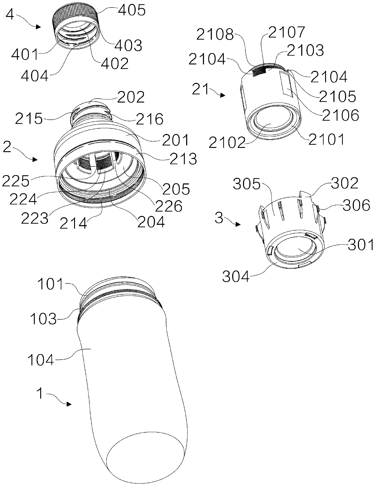 Material storage and release device, and components and application thereof