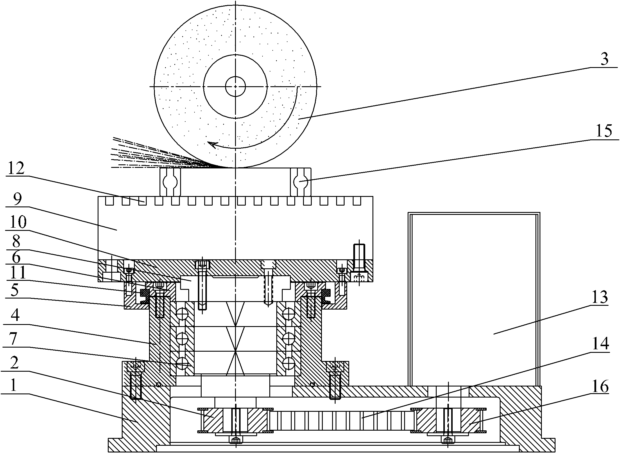 Bearing ring grinding equal-high rotary table