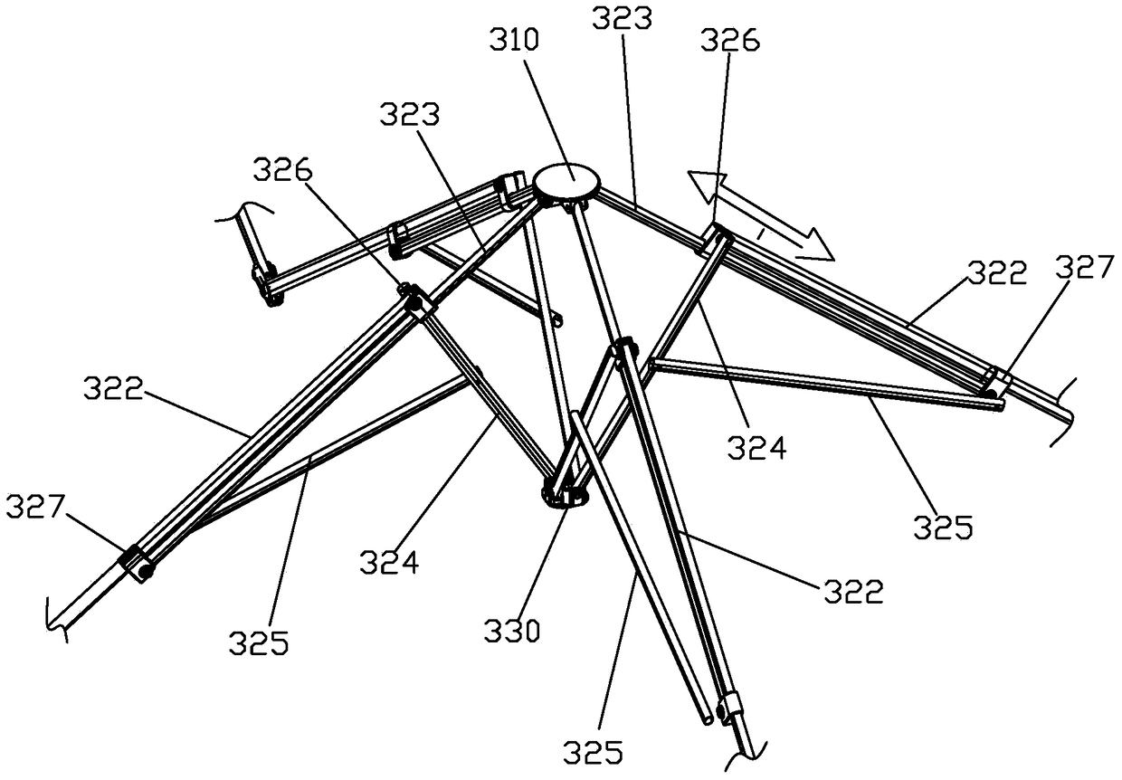 Folding pergola frame and its top frame rod mechanism