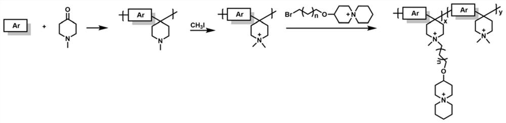 Polyaryl anion exchange membrane and preparation method thereof