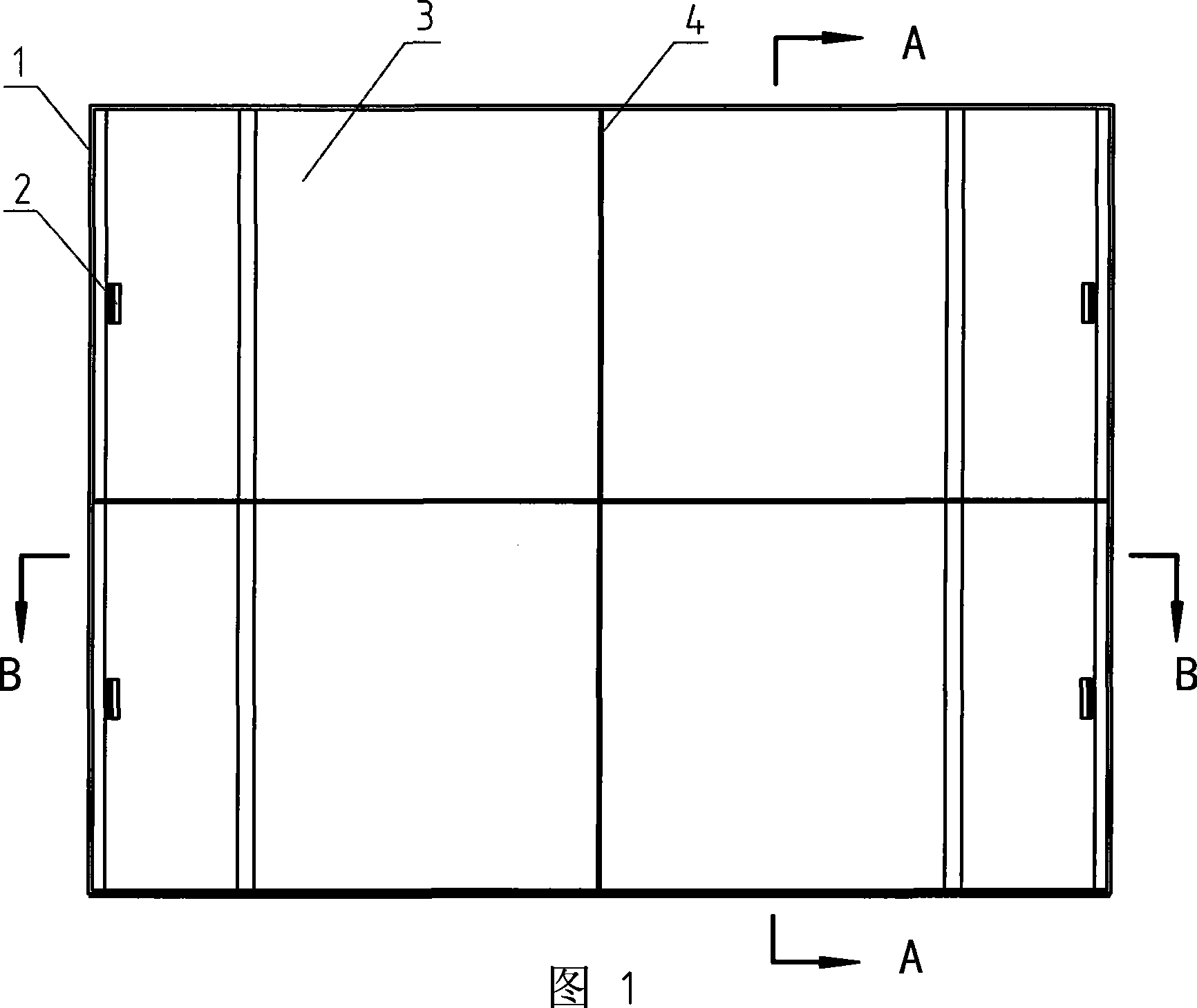 Assembly structure between front panel and metal plate box