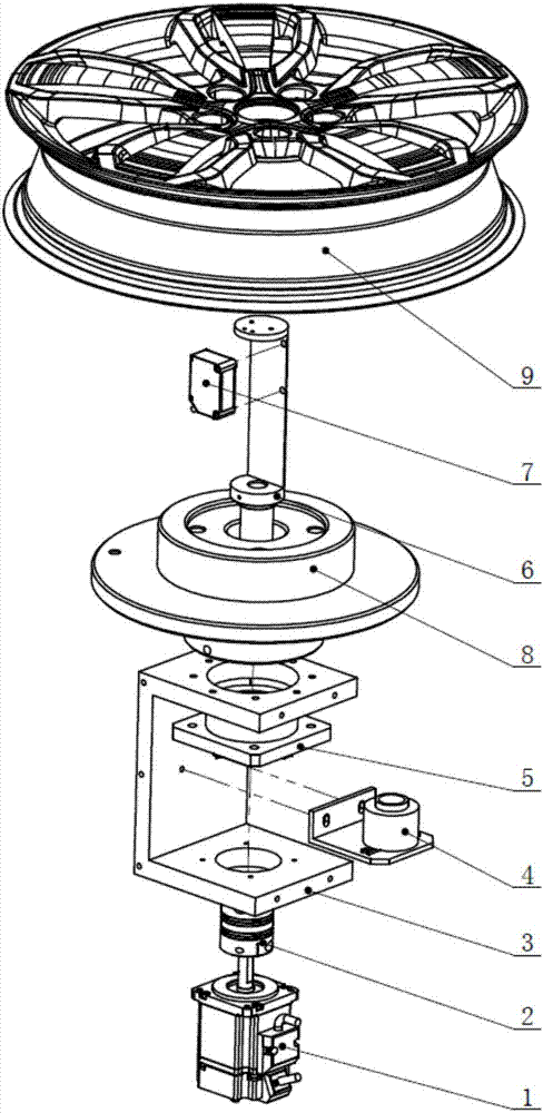 Online flexible wheel hub internal diameter measuring apparatus based on laser automatic rotation scanning and application method thereof