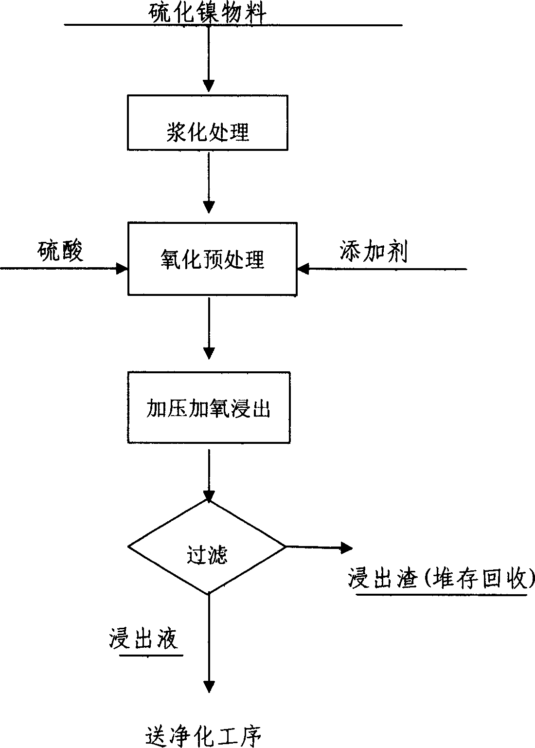 Wet treatment method of iron containing nickel sulfide material
