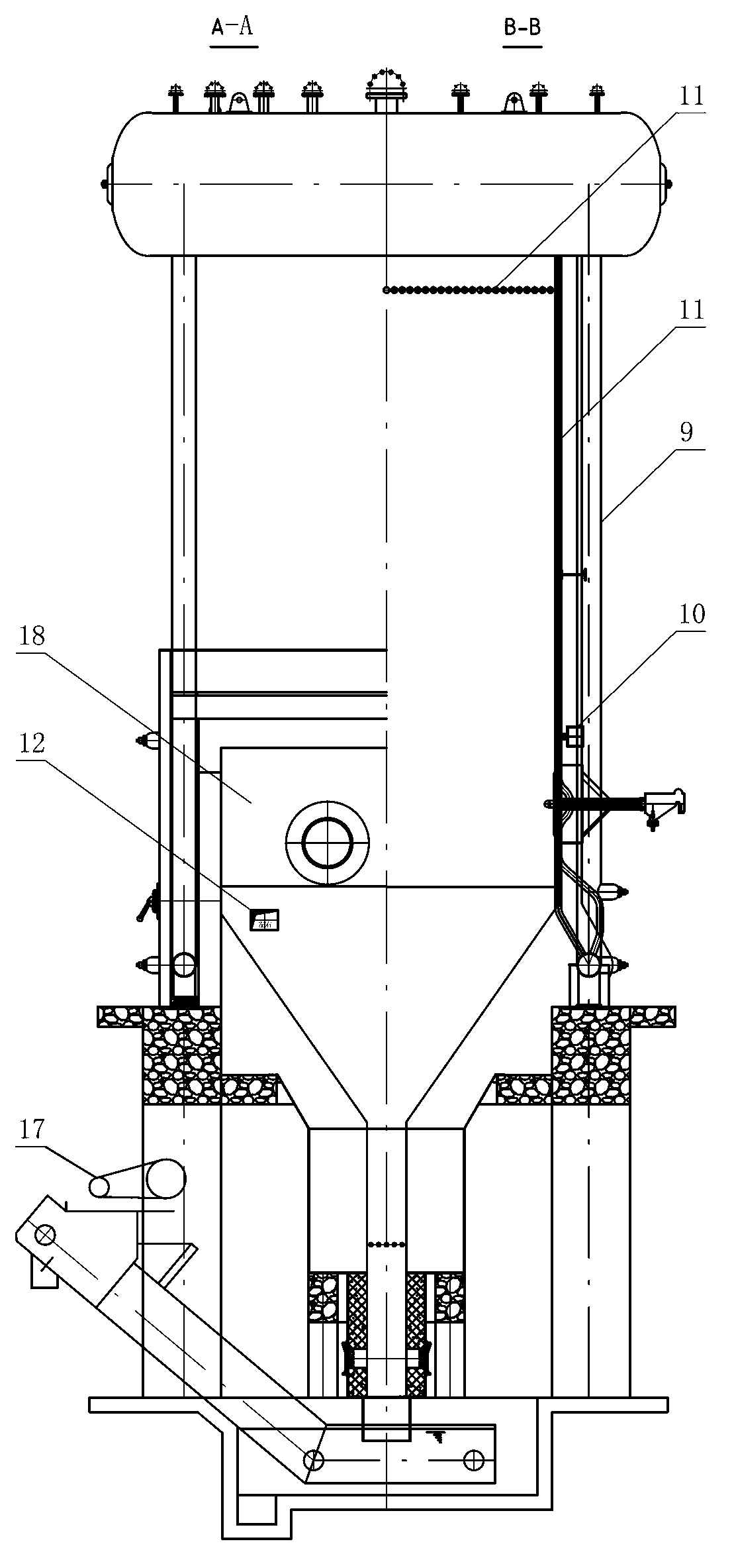 Vertical type modular coal water slurry corner tube boiler