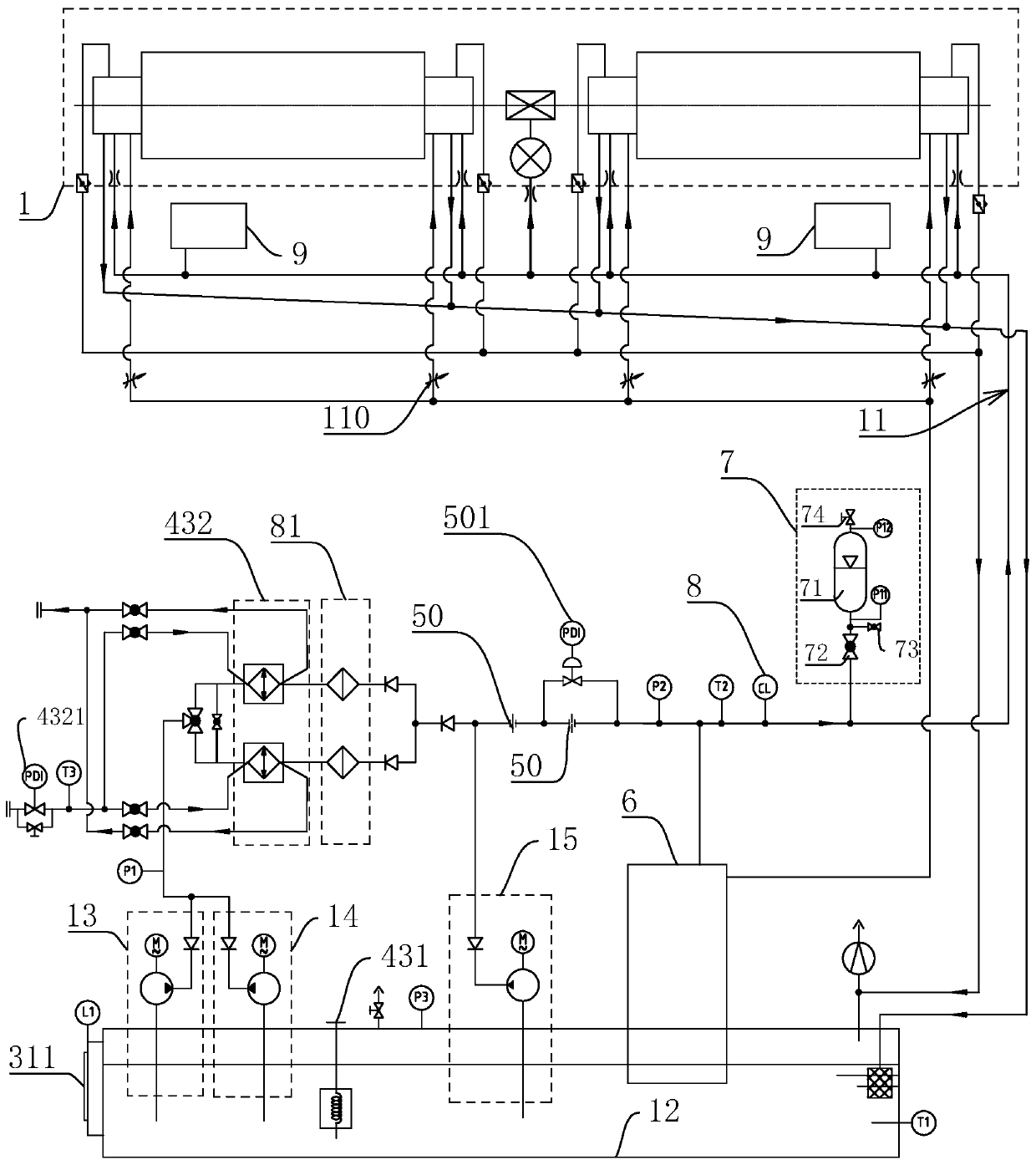 Rotating-shaft-type main engine intelligent lubricating system and control method thereof
