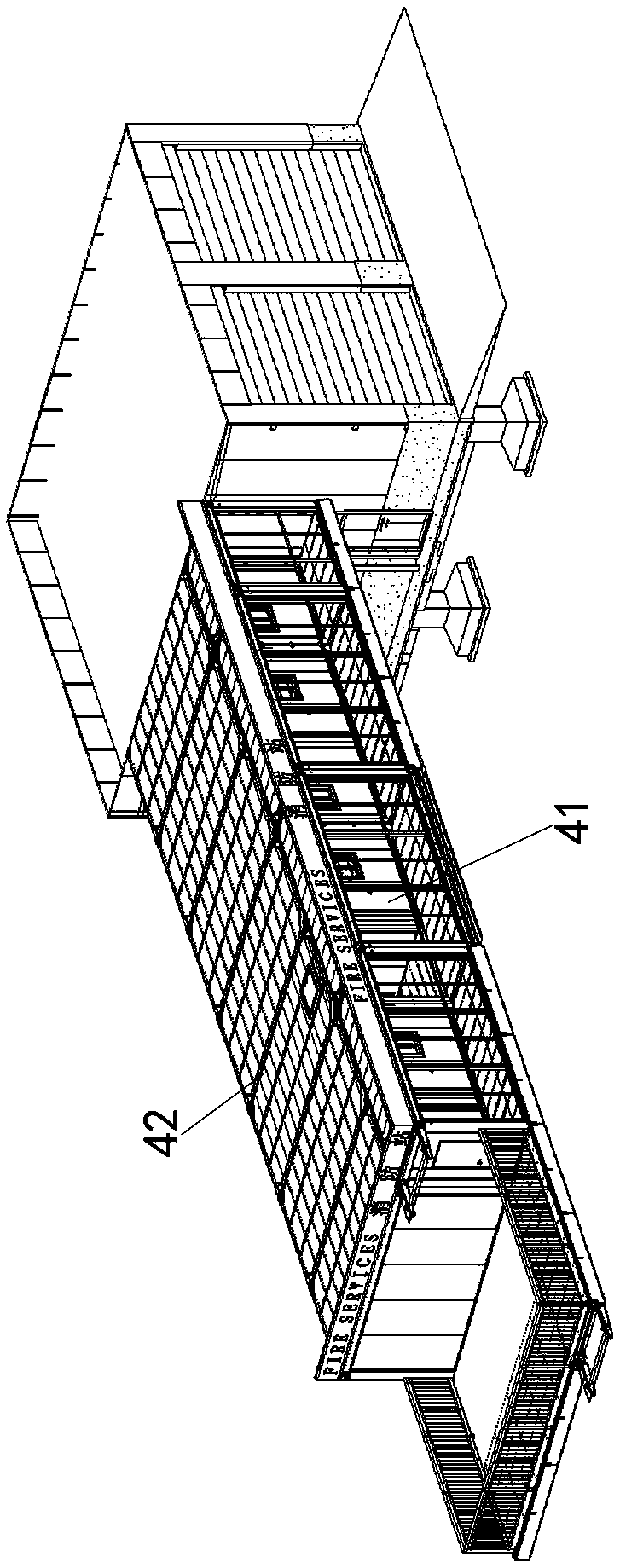 Two-layer modular fire station and construction method thereof