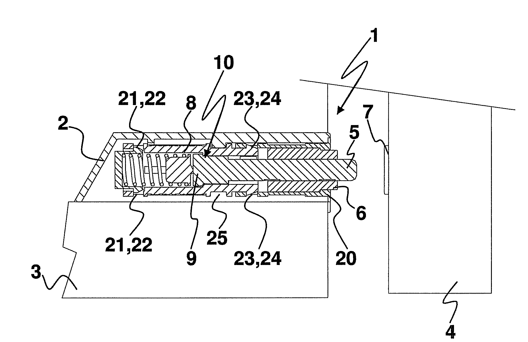 Closing and opening device of the snap type for a moveable part of a piece of furniture
