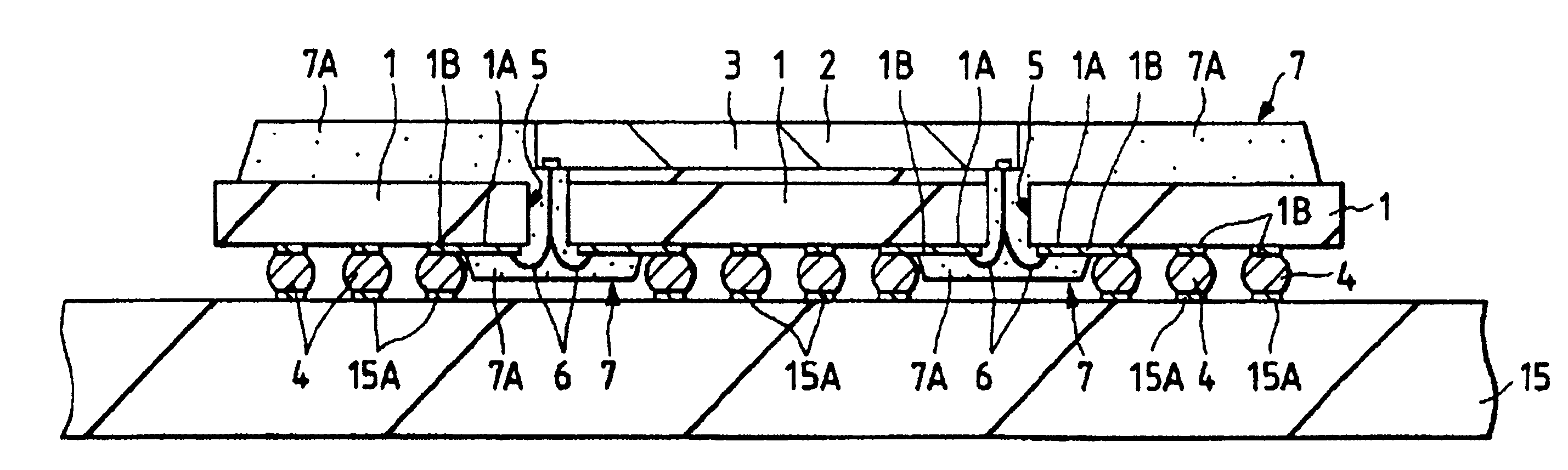 Semiconductor device having an improved connected arrangement between a semiconductor pellet and base substrate electrodes